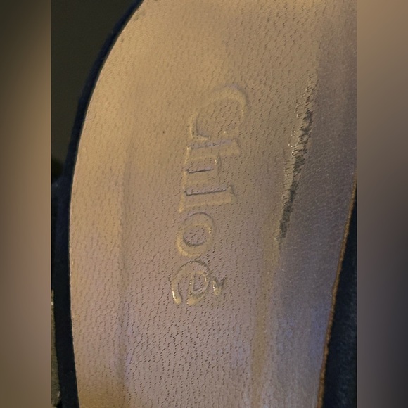 Chloe sexy blue suede ruffled heels size 38.5 - Picture 9 of 9